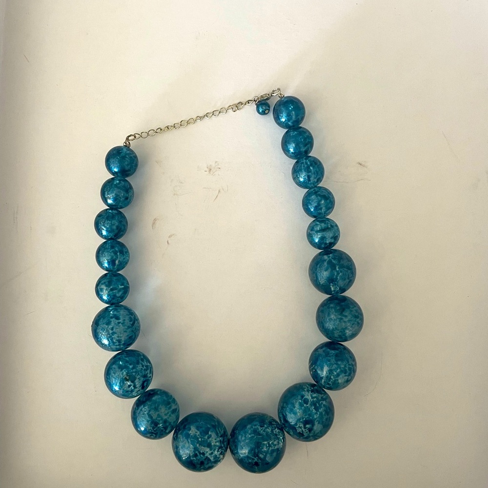Vintage Blue beaded necklace.